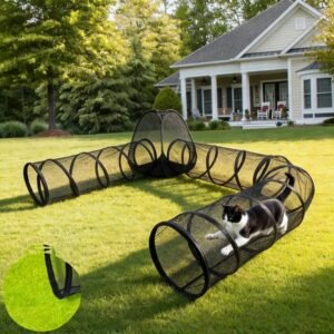 Outdoor Cat Enclosure, Portable Cat Tents For Outside, Cage Free Outside Cat Playpen Pet Enclosure, Cat Tunnel Outdoor Playground For Indoor Cats & Small Animals